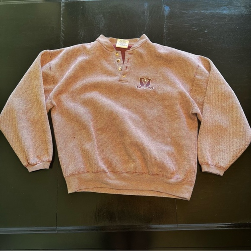 Vintage Lee Sport Large Golf Embroidered Sweater Fall Retro Brown and Red